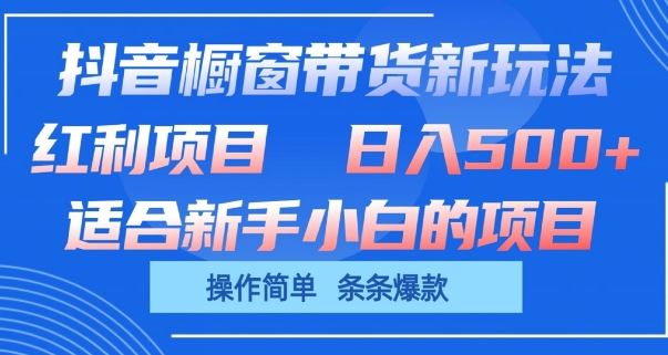 抖音橱窗带货新玩法，单日收益几张，操作简单，条条爆款【揭秘】-网亿资源平台