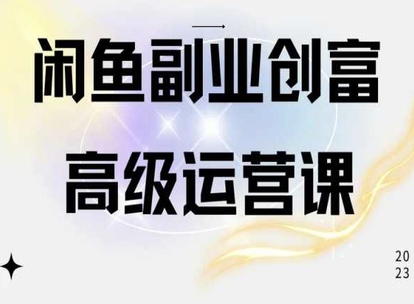 闲鱼电商运营高级课程，一部手机学会闲鱼开店赚钱-网亿资源平台