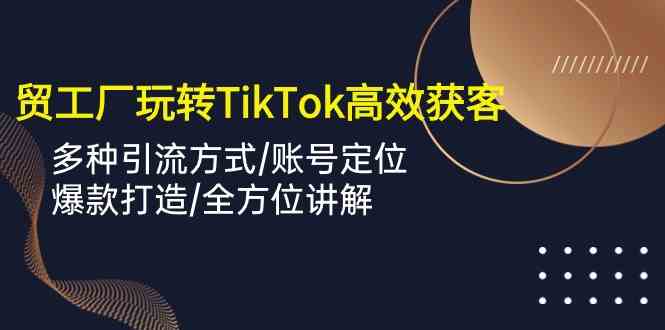 外贸工厂玩转TikTok高效获客，多种引流方式/账号定位/爆款打造/全方位讲解-网亿资源平台