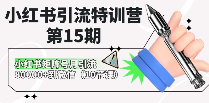 小红书引流特训营第15期，小红书矩阵号月引流80000+到微信（10节课）-网亿资源平台