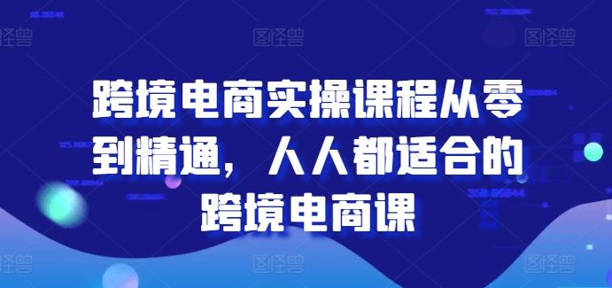 跨境电商实操课程从零到精通，人人都适合的跨境电商课-网亿资源平台
