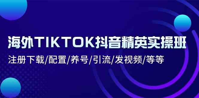 海外TIKTOK抖音精英实操班：注册下载/配置/养号/引流/发视频/等等-网亿资源平台