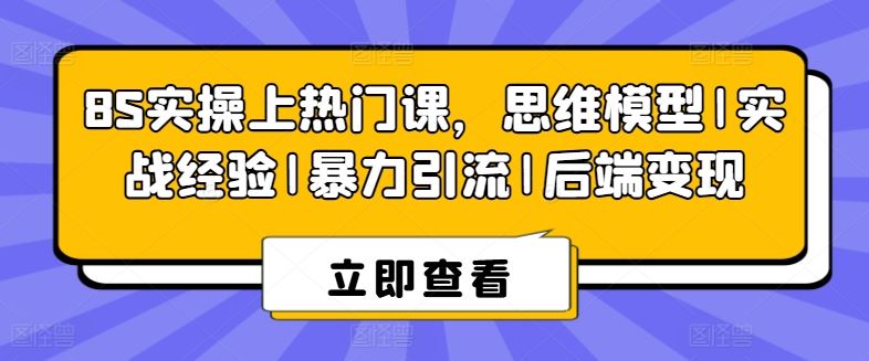 8S实操上热门课，思维模型|实战经验|暴力引流|后端变现-网亿资源平台