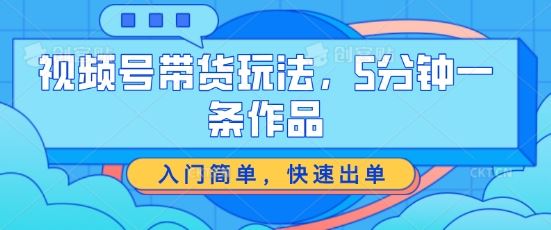 视频号带货玩法，5分钟一条作品，入门简单，快速出单【揭秘】-邪修侠 - 演示