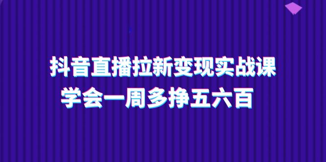 抖音直播拉新变现实操课，学会一周多挣五六百（15节课）-网亿资源平台
