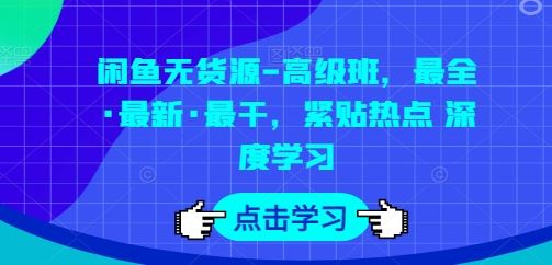 闲鱼无货源-高级班,最全·最新·最干,紧贴热点 深度学习-邪修侠 - 演示