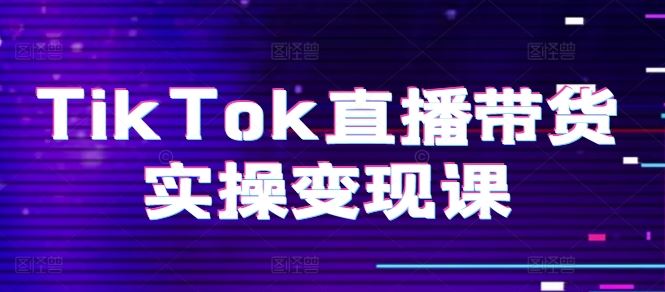 TikTok直播带货实操变现课：系统起号、科学复盘、变现链路、直播配置、小店操作流程、团队搭建等。-网亿资源平台