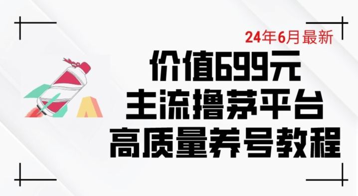 6月最新价值699的主流撸茅台平台精品养号下车攻略【揭秘】-网亿资源平台