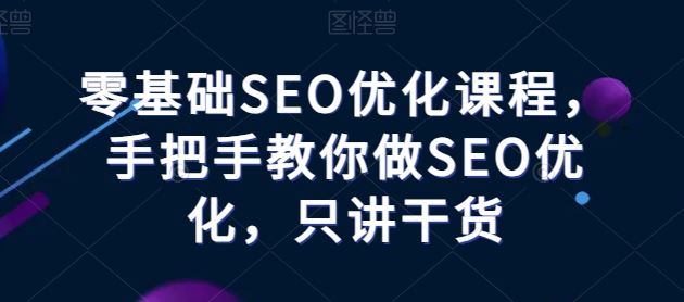 零基础SEO优化课程，手把手教你做SEO优化，只讲干货-网亿资源平台