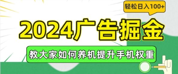 2024广告掘金，教大家如何养机提升手机权重，轻松日入100+【揭秘】-网亿资源平台