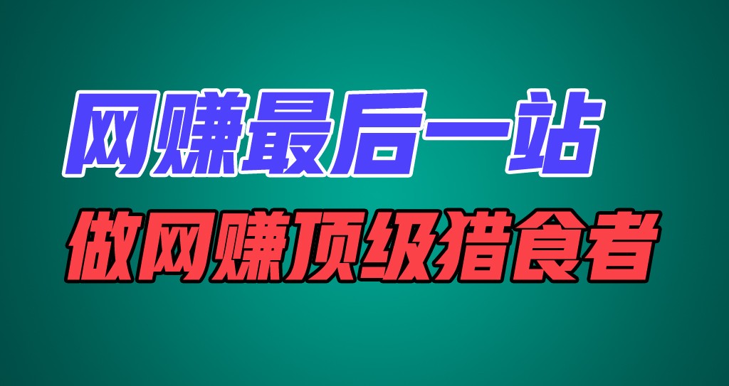 网赚最后一站，卖项目，做网赚顶级猎食者-网亿资源平台