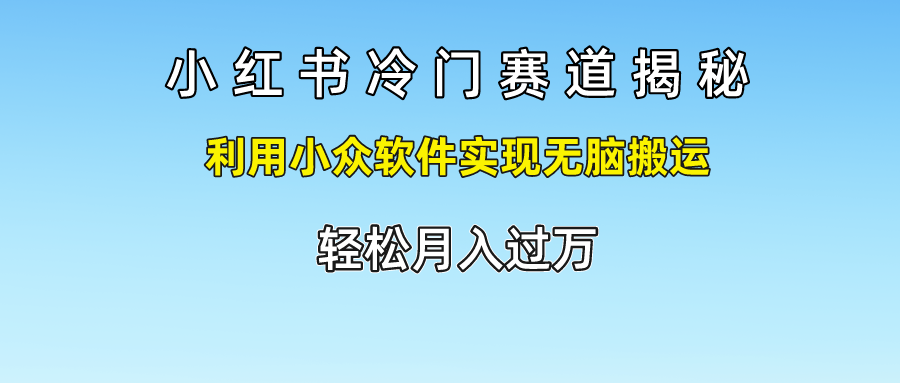小红书冷门赛道揭秘,利用小众软件实现无脑搬运,轻松月入过万-邪修侠 - 演示