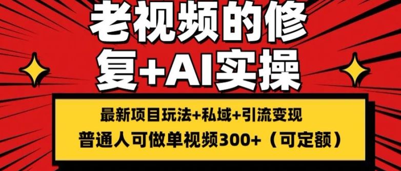 修复老视频的玩法，搬砖+引流的变现(可持久)，单条收益300+【揭秘】-邪修侠 - 演示