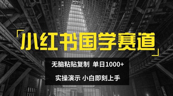 小红书国学赛道，无脑粘贴复制，单日1K，实操演示，小白即刻上手【揭秘】-网亿资源平台