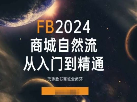 2024Faceboo商城自然流(从入门到精通)，玩转脸书商城全闭环-网亿资源平台