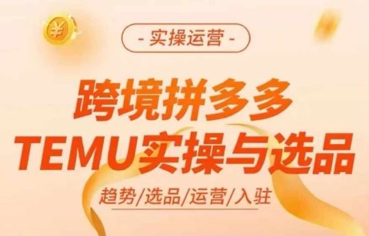 跨境拼多多TEMU实操与选品，多多temu跨境选品运营实操-网亿资源平台