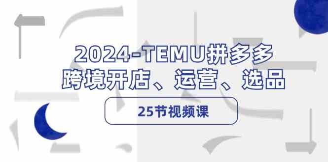 2024TEMU拼多多跨境开店、运营、选品(25节视频课)-网亿资源平台