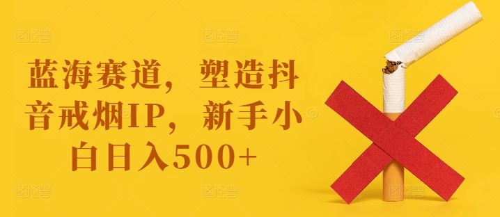 蓝海赛道，塑造抖音戒烟IP，新手小白日入500+【揭秘】-网亿资源平台