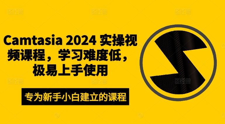 Camtasia 2024 实操视频课程，学习难度低，极易上手使用-网亿资源平台