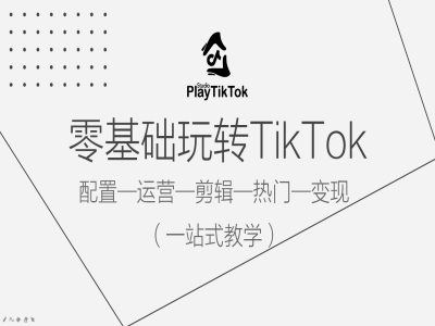 零基础玩转TikTok，配置一运营一剪辑一热门一变现，一站式教学-网亿资源平台
