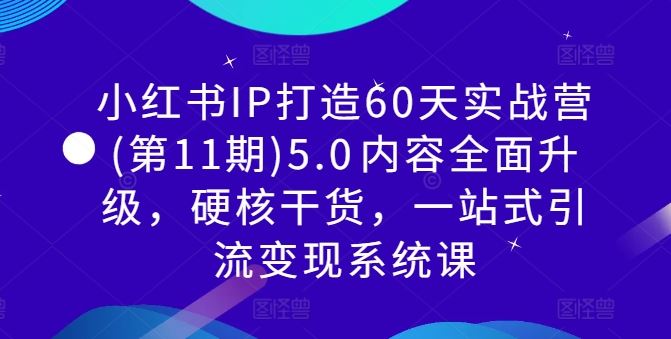 小红书IP打造60天实战营(第11期)5.0内容全面升级，硬核干货，一站式引流变现系统课-网亿资源平台