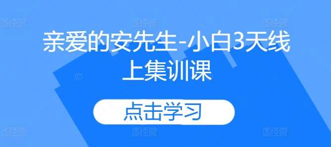 亲爱的安先生-小白3天线上集训课-网亿资源平台