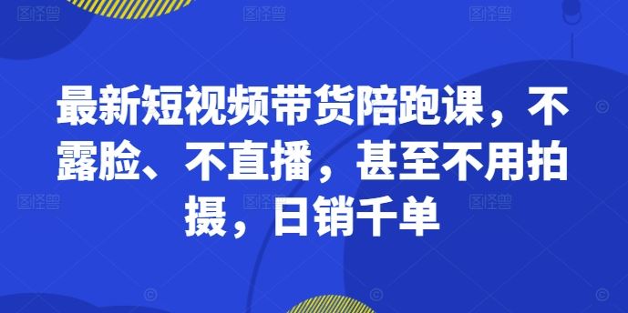 最新短视频带货陪跑课，不露脸、不直播，甚至不用拍摄，日销千单-邪修侠 - 演示