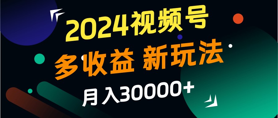 2024视频号多收益的新玩法，月入3w+，新手小白都能简单上手！-网亿资源平台