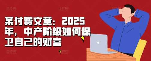 某付费文章：2025年，中产阶级如何保卫自己的财富-网亿资源平台