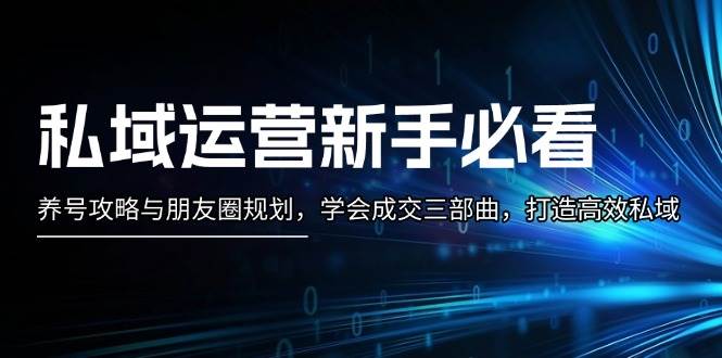 私域运营新手必看:养号攻略与朋友圈规划,学会成交三部曲,打造高效私域-邪修侠 - 演示