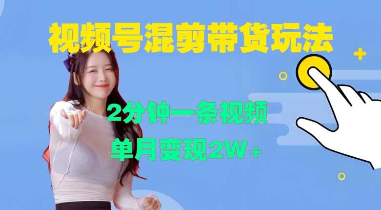 视频号混剪玩法，2分钟一条视频，单月变现2W+【揭秘】-网亿资源平台