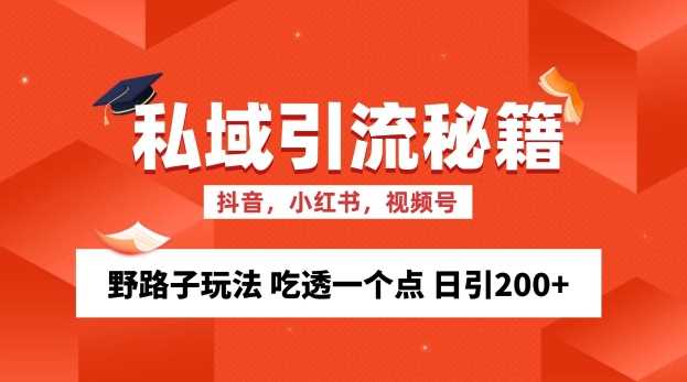 私域流量的精准化获客方法 野路子玩法 吃透一个点 日引200+ 【揭秘】-网亿资源平台