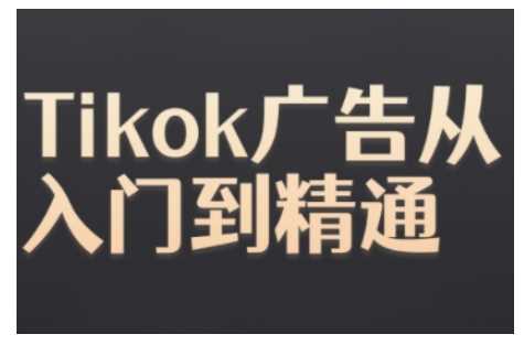 Tiktok Ads实操教程，Tiktok广告从入门到精通-网亿资源平台
