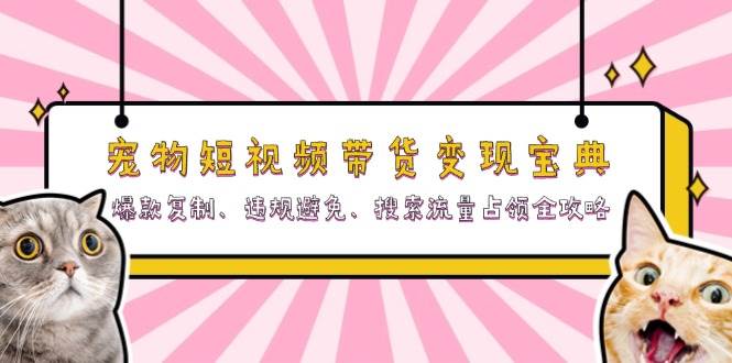 宠物短视频带货变现宝典：爆款复制、违规避免、搜索流量占领全攻略-邪修侠 - 演示