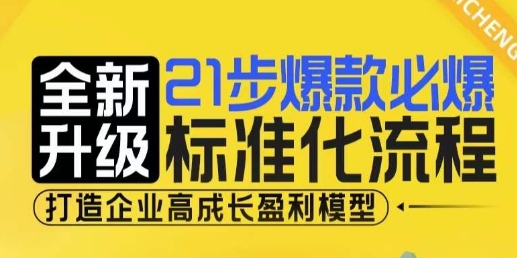 21步爆款必爆标准化流程，全新升级，打造企业高成长盈利模型-皓哥创业笔记
