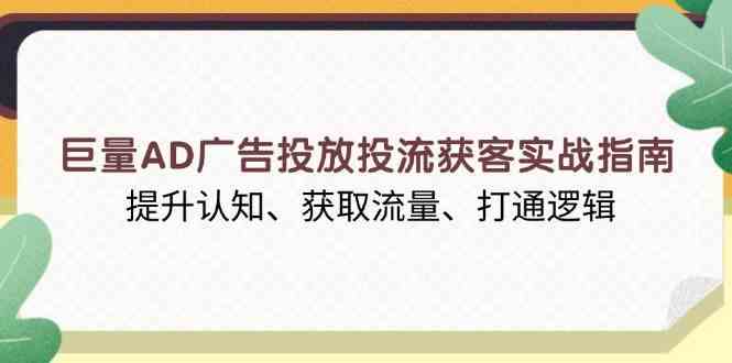巨量AD广告投放投流获客实战指南，提升认知、获取流量、打通逻辑-网亿资源平台