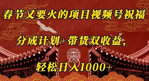 春节又要火的项目视频号祝福,分成计划+带货双收益,轻松日入几张【揭秘】-邪修侠 - 演示