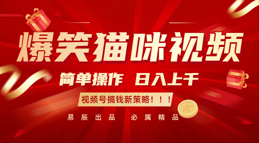 爆笑猫咪视频：简单操作，日入过千，视频号搞钱新策略！-邪修侠 - 演示