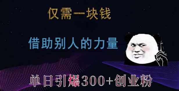 仅需一块钱,借助别人的力量,单日引爆300+创业粉、兼职粉【揭秘】-皓哥创业笔记