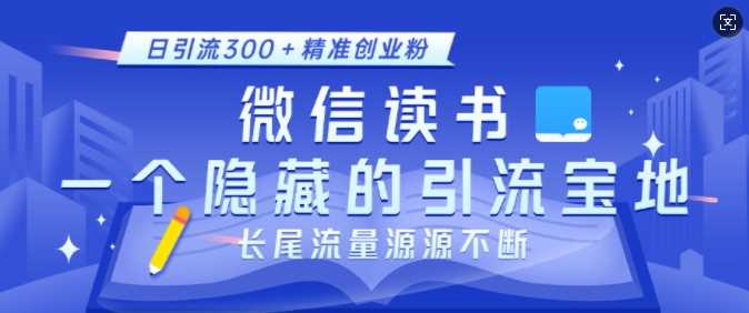 微信读书,一个隐藏的引流宝地,不为人知的小众打法,日引流300+精准创业粉,长尾流量源源不断-皓哥创业笔记