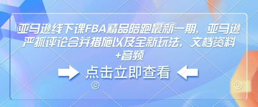 亚马逊线下课FBA精品陪跑最新一期，亚马逊严抓评论合并措施以及全新玩法，文档资料+音频-皓哥创业笔记