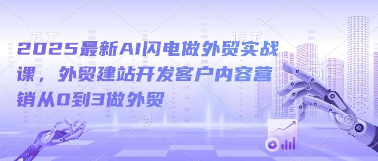 2025最新AI闪电做外贸实战课，外贸建站开发客户内容营销从0到3做外贸-皓哥创业笔记