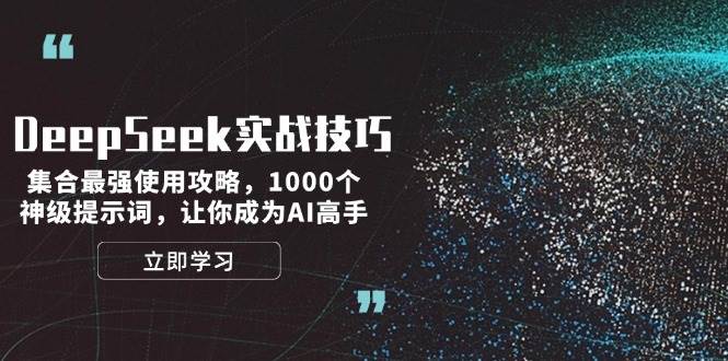 DeepSeek实战技巧：集合最强使用攻略，1000个神级提示词，让你成为AI高手-网亿资源平台