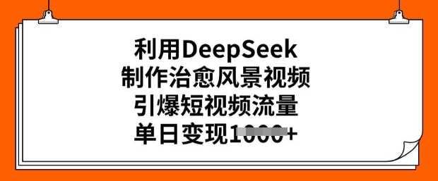 利用DeepSeek制作治愈风景视频，引爆短视频流量，单日变现多张-皓哥创业笔记