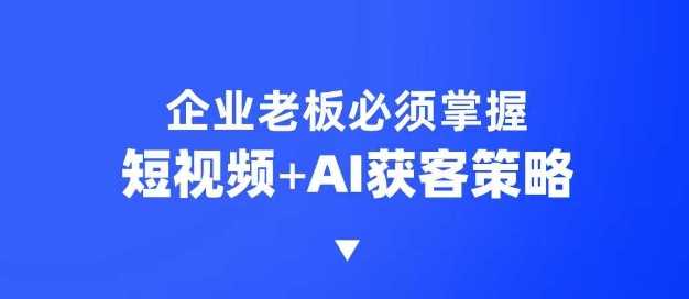 企业短视频AI获客霸屏流量课，6步短视频+AI突围法，3大霸屏抢客策略-皓哥创业笔记
