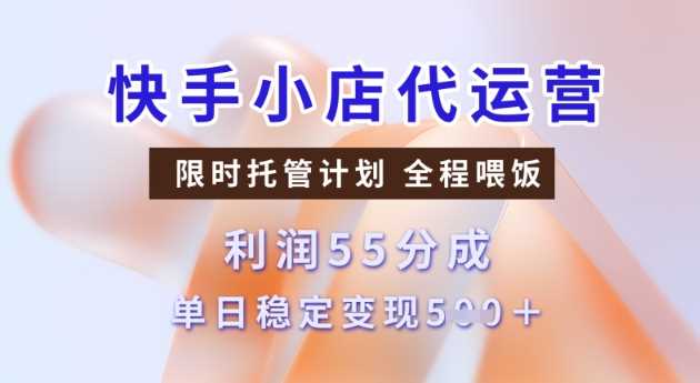 快手小店代运营3.0，模式新升级，收益55分，稳定单日5张【揭秘】-皓哥创业笔记