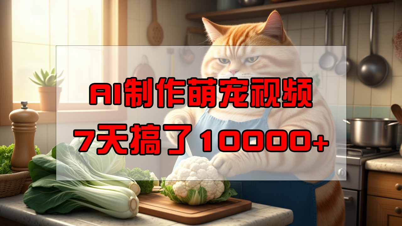 靠AI制作萌宠视频，7天搞了1万+，操作简单门槛低，有手机就行-邪修侠 - 学院