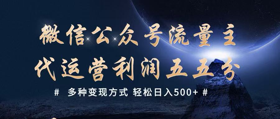 公众号流量主代运营 多种变现方式 轻松日入500+-邪修侠