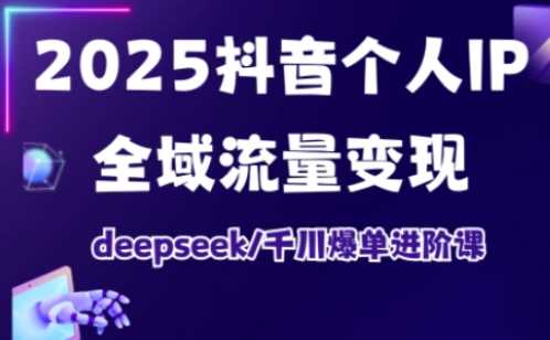 2025抖音个人IP全域流量变现进阶课，deepseek千川爆单进阶课-网亿资源平台