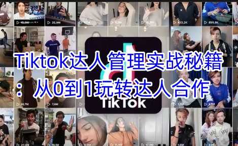 Tiktok达人管理实战秘籍：从0到1玩转达人合作-皓哥创业笔记